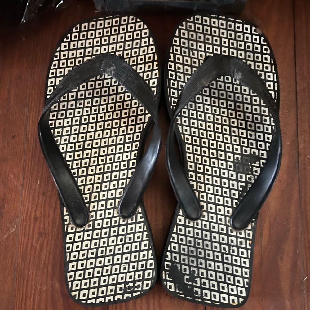 Black and White Flip Flops